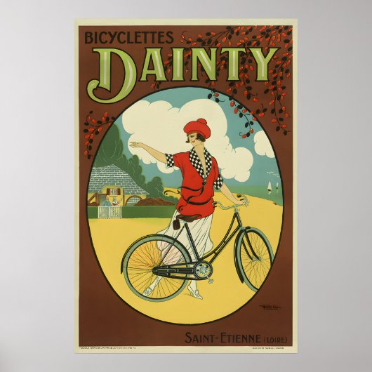 Fijne antieke fiets poster van fietsen (Voorkant)