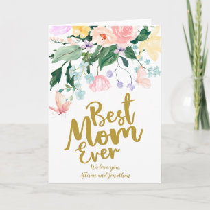 Fijne Aquarel Bloemen Moederdagkaart Kaart