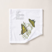 Fijne aquarel Gele zwaluwstaart Bad Handdoek (Wasdoekje)