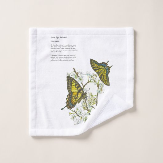 Fijne aquarel Gele zwaluwstaart Bad Handdoek (Wasdoekje)