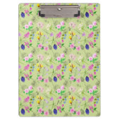 Fijne aquarel wilde bloemen op groen klembord (Voorkant)