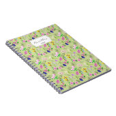 Fijne aquarel wilde bloemen op groen notitieboek (Rechterzijde)