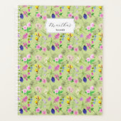 Fijne aquarel wilde bloemen op groen planner (Voorkant)
