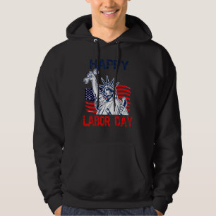 Fijne Arbeidsdag Amerikaanse vlag Vrijheidsarbeide Hoodie