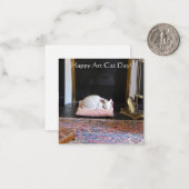 Fijne Art Cat Day! Notitiekaartje (Voorkant / Achterkant in situ)