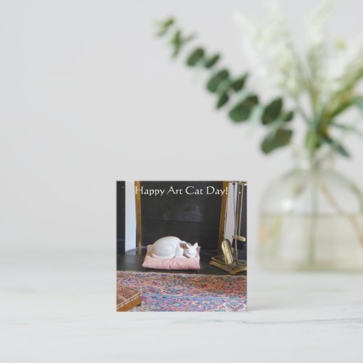 Fijne Art Cat Day! Notitiekaartje (Staand voorkant)