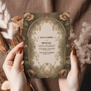 Fijne Art Nouveau Huwelijksbloemen in Vintage Stij Kaart