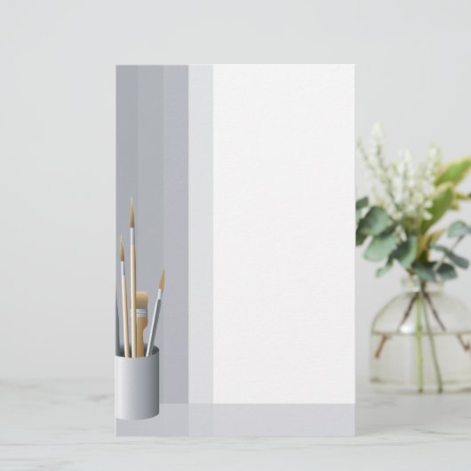 Fijne artistieke penselen Stationery Briefpapier (Staand voorkant)