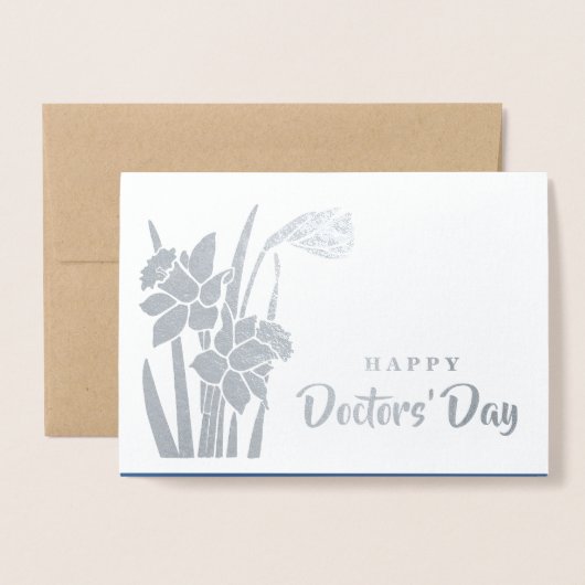 Fijne Artsen Dag. Luxekaarten voor echte Folie Folie Kaarten (Voorkant met envelop)