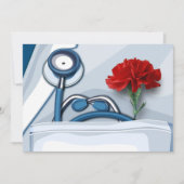 Fijne Artsen Dag. Rode anjertinten Kaart (Voorkant)