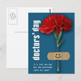Fijne Artsen Dag. Rode annatie Briefkaart