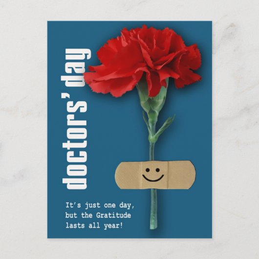 Fijne Artsen Dag. Rode annatie Briefkaart (Voorkant)