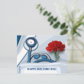 Fijne Artsen Dag. Rode annatie Briefkaart (Staand voorkant)