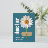 Fijne Artsen Dag. Smiling Daisy Briefkaart (Staand voorkant)