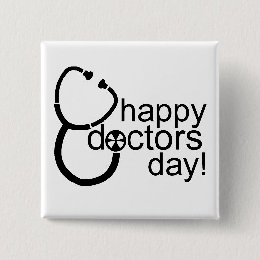 Fijne Artsen Dag! Vierkante Button 5,1 Cm (Voorkant)