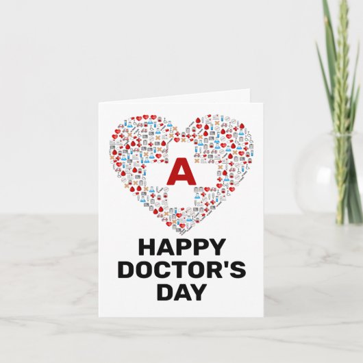 Fijne artsendag met medische hartmonogram bedankkaart (Voorkant)