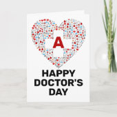 Fijne artsendag met medische hartmonogram kaart (Voorkant)