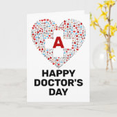 Fijne artsendag met medische hartmonogram kaart (Gele Bloem)