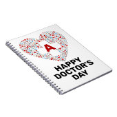 Fijne artsendag met medische hartmonogram notitieboek (Rechterzijde)