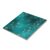 Fijne Aziatische bloemen Tegeltje (Zijkant)