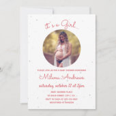 Fijne Baby shower uitnodiging met foto (Voorkant)