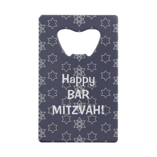 Fijne Bar Mitzvah! Creditkaart Flessenopener (Voorkant)