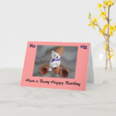 Fijne Beary Verjaardag Kaart (Gele Bloem)