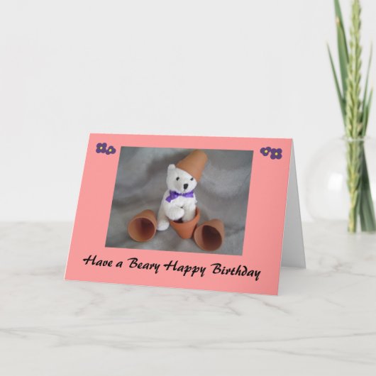 Fijne Beary Verjaardag Kaart (Voorkant)
