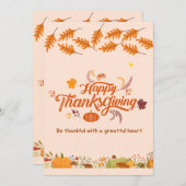 Fijne Bedankt geven dag, Thanksgiving vieren Aankondiging (Voorkant / Achterkant)
