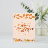 Fijne Bedankt geven dag, Thanksgiving vieren Feestdagenkaart (Staand voorkant)