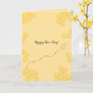 Fijne Bee-dag!” Bijenkorf Bij Verjaardagskaart Kaart