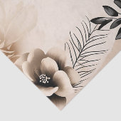 Fijne beige achtergrond met bloemen tissuepapier (Detail)