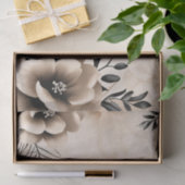 Fijne beige achtergrond met bloemen tissuepapier (Geschenk)