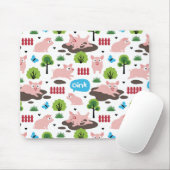 Fijne biggen in de modde Muismat (Met muis)