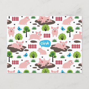 Fijne biggen in het Briefkaart van de modder