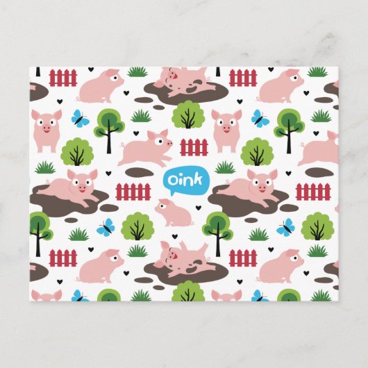 Fijne biggen in het Briefkaart van de modder (Voorkant)