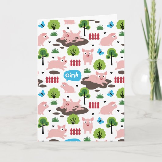 Fijne biggetjes in de modder Kaart (Voorkant)