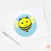 Fijne bij blauw ronde sticker (Envelop)