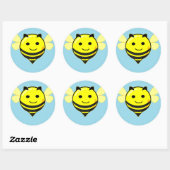 Fijne bij blauw ronde sticker (Vel)