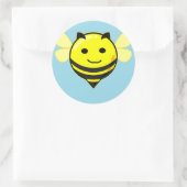 Fijne bij blauw ronde sticker (Tas)