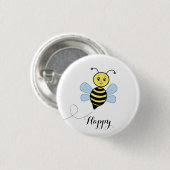 Fijne bij en kalligrafie ronde button 3,2 cm (Voorkant /achterkant)