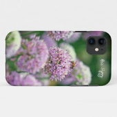 Fijne bij met Paarse Allium Flower Motivatie Case-Mate iPhone Case (Achterkant (horizontaal))
