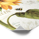 Fijne bijen en Gele Zondbloemen Drie Poster (Hoek)