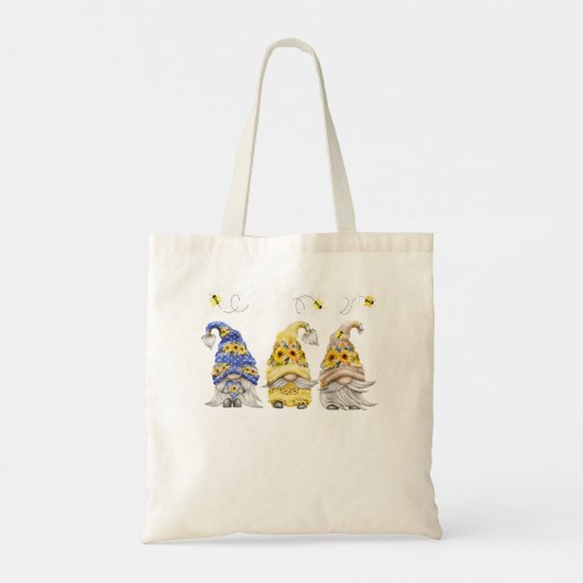 Fijne Bijen Gnome Spring Sunflower Gnome Tote Bag (Achterkant)