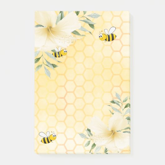 Fijne bijen honingraat tropische floralen post-it® notes (Voorkant)