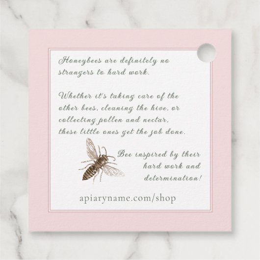 Fijne Bijen Thankful Inspirerend Apiary Label (Achterkant)