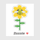 Fijne bijendag Birthday Bumblebee Shaped Sticker (Vel)