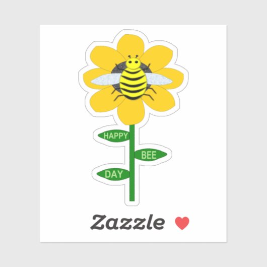 Fijne bijendag Birthday Bumblebee Shaped Sticker (Vel)