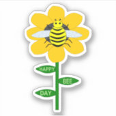 Fijne bijendag Birthday Bumblebee Shaped Sticker (Voorkant)