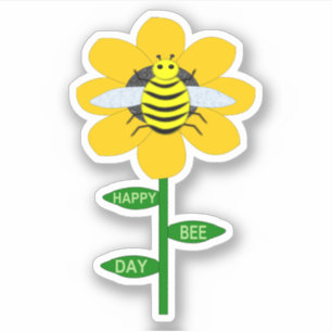 Fijne bijendag Birthday Bumblebee Shaped Sticker